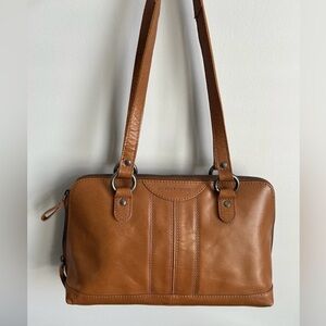 Spike & Sparrow Camel Leather Handbag Satchel Shoulder Bag Purse